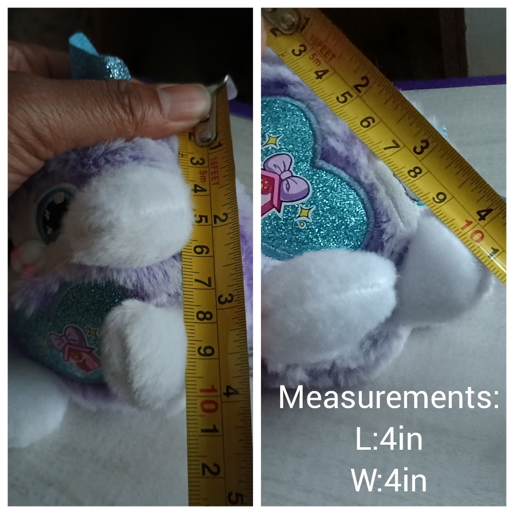Zuru Rainbocorns Sparkle Heart 4" Kitten plush purple & blue. - Picture 10 of 11
